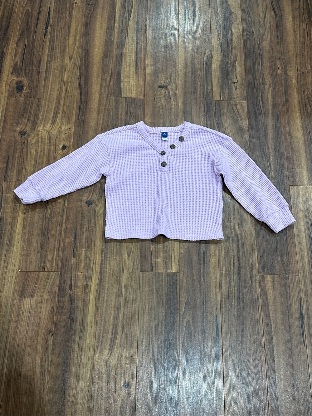 Old Navy Lavender Waffle Knit Button-Accent Pullover